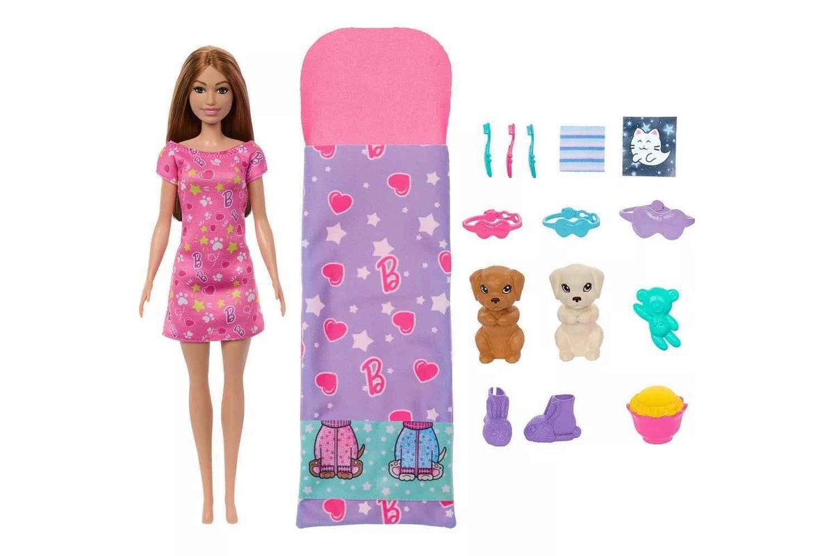 باربي دمية حفلة نوم مع جرو اكسسوارت الدمى Barbie