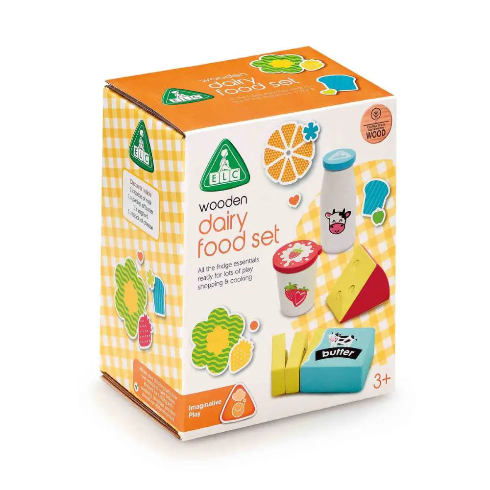 مجموعة ألعاب مشتقات الألبان الخشبية 4 قطع ألعاب المطابخ ELC
