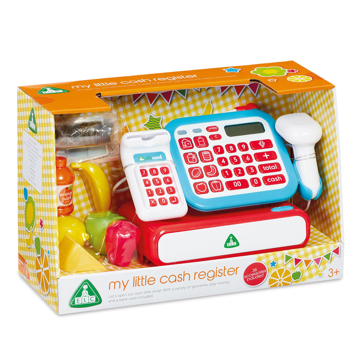 التعليم المبكر ماكينة تسجيل المدفوعات النقدية زرقاء التسوق والوظائف ELC