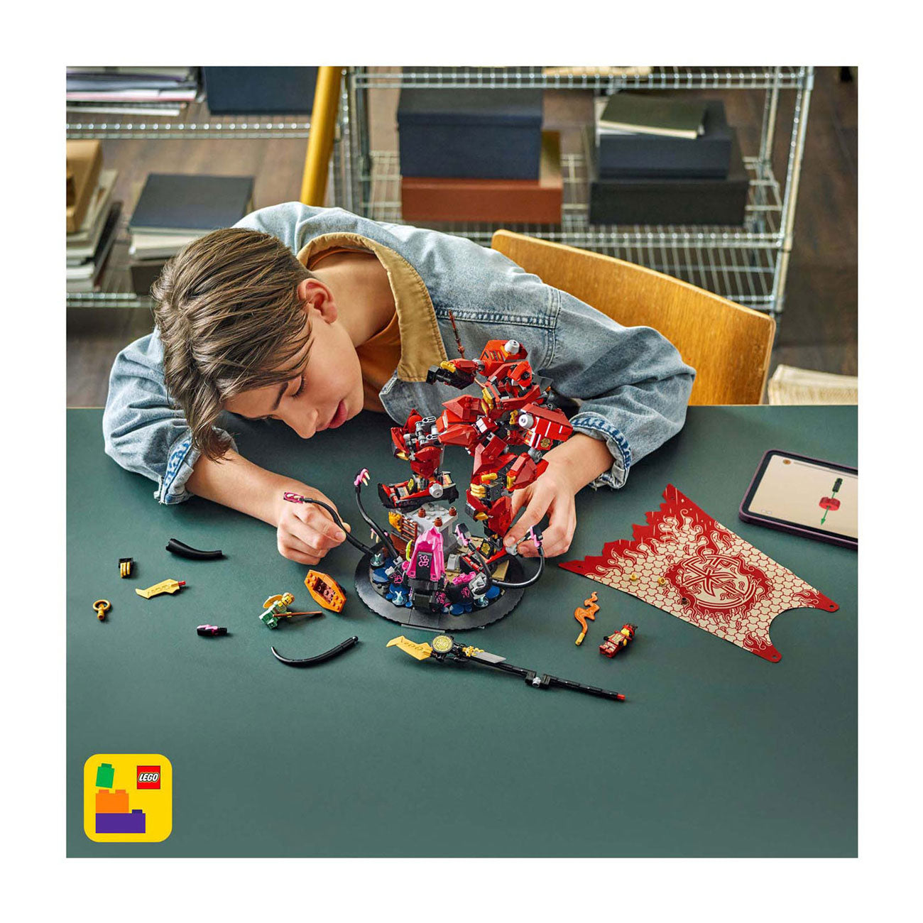 ليجو 71846 نينجاغو فارس النار الميكانيكي مكعبات التركيب LEGO