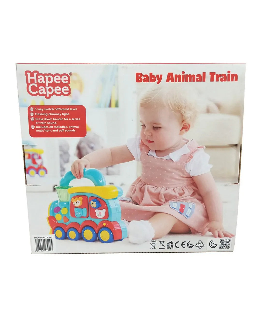 هابي كابي لعبة قطار الحيوانات الصغيرة مواليد تفاعلي Hapee Capee