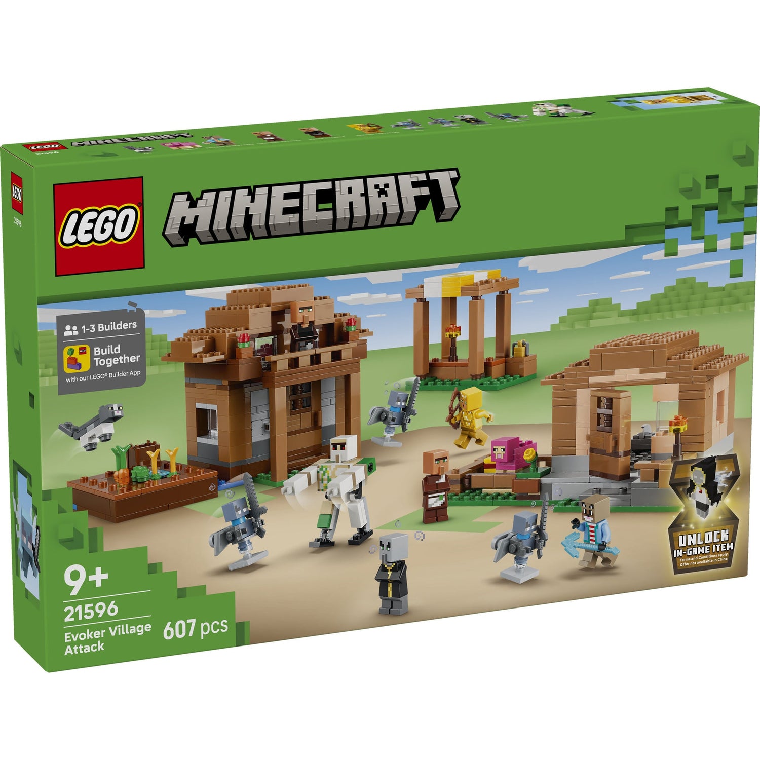 ليجو ماينكرافت هجوم قرية إيفوكر 21596 مكعبات التركيب LEGO
