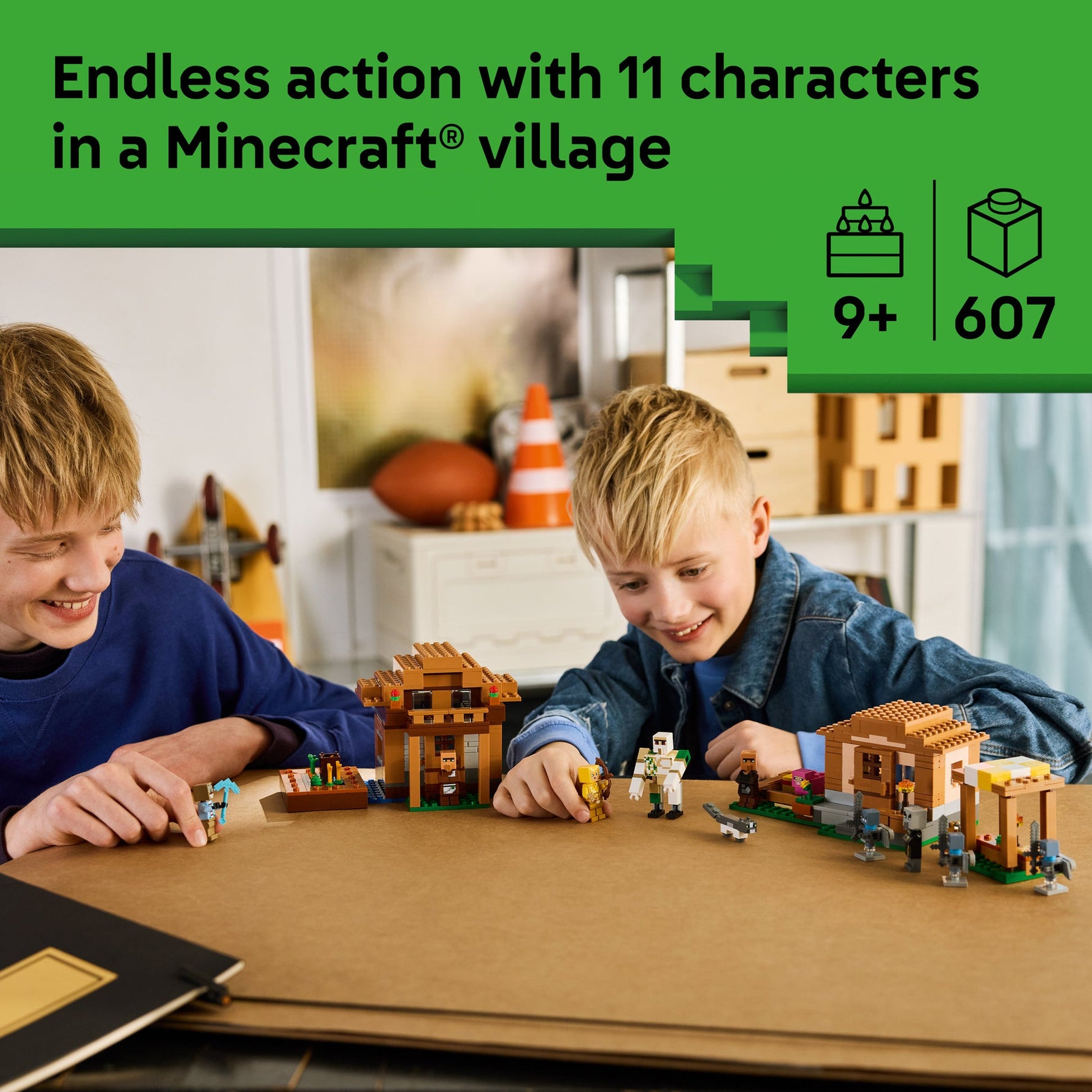 ليجو ماينكرافت هجوم قرية إيفوكر 21596 مكعبات التركيب LEGO