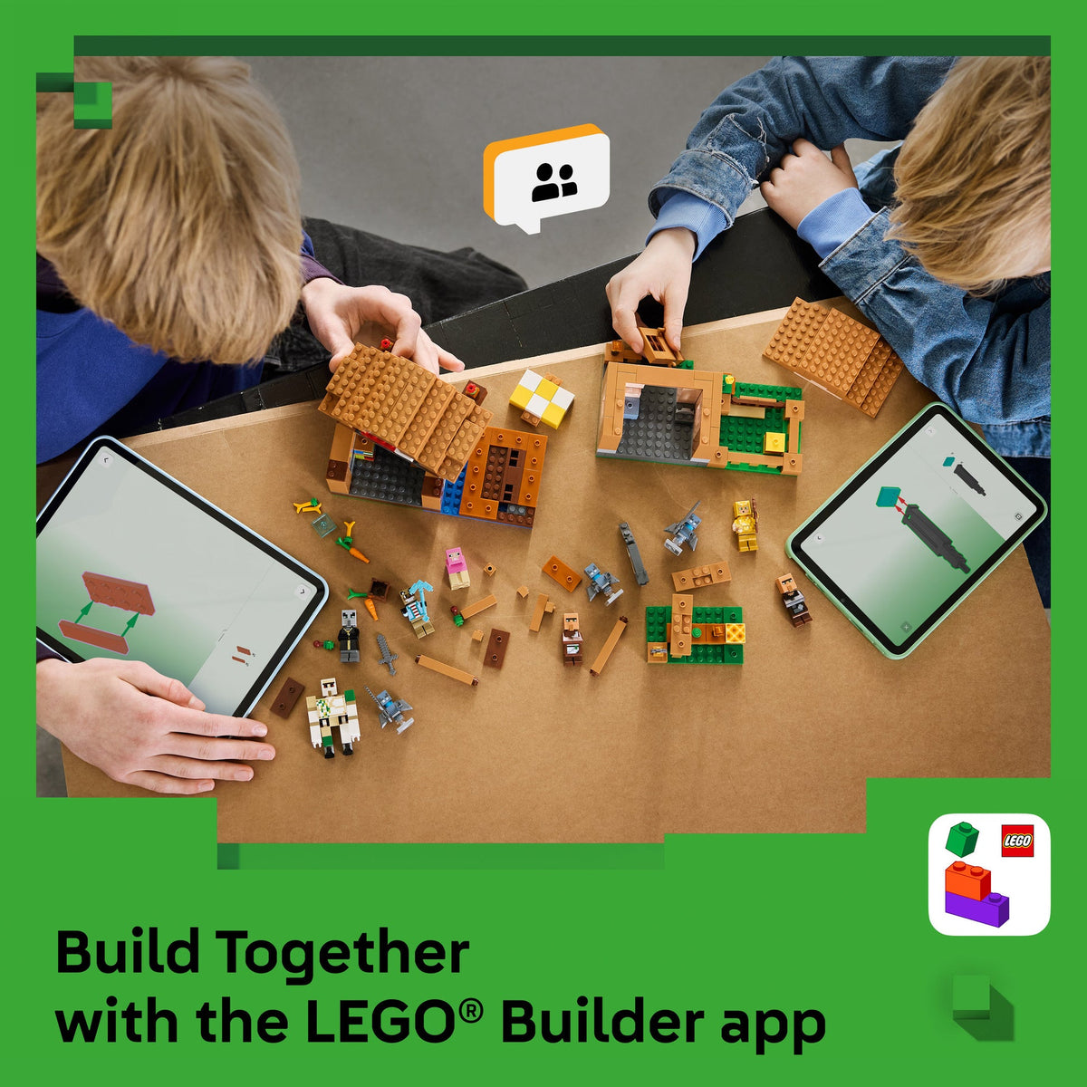 ليجو ماينكرافت هجوم قرية إيفوكر 21596 مكعبات التركيب LEGO