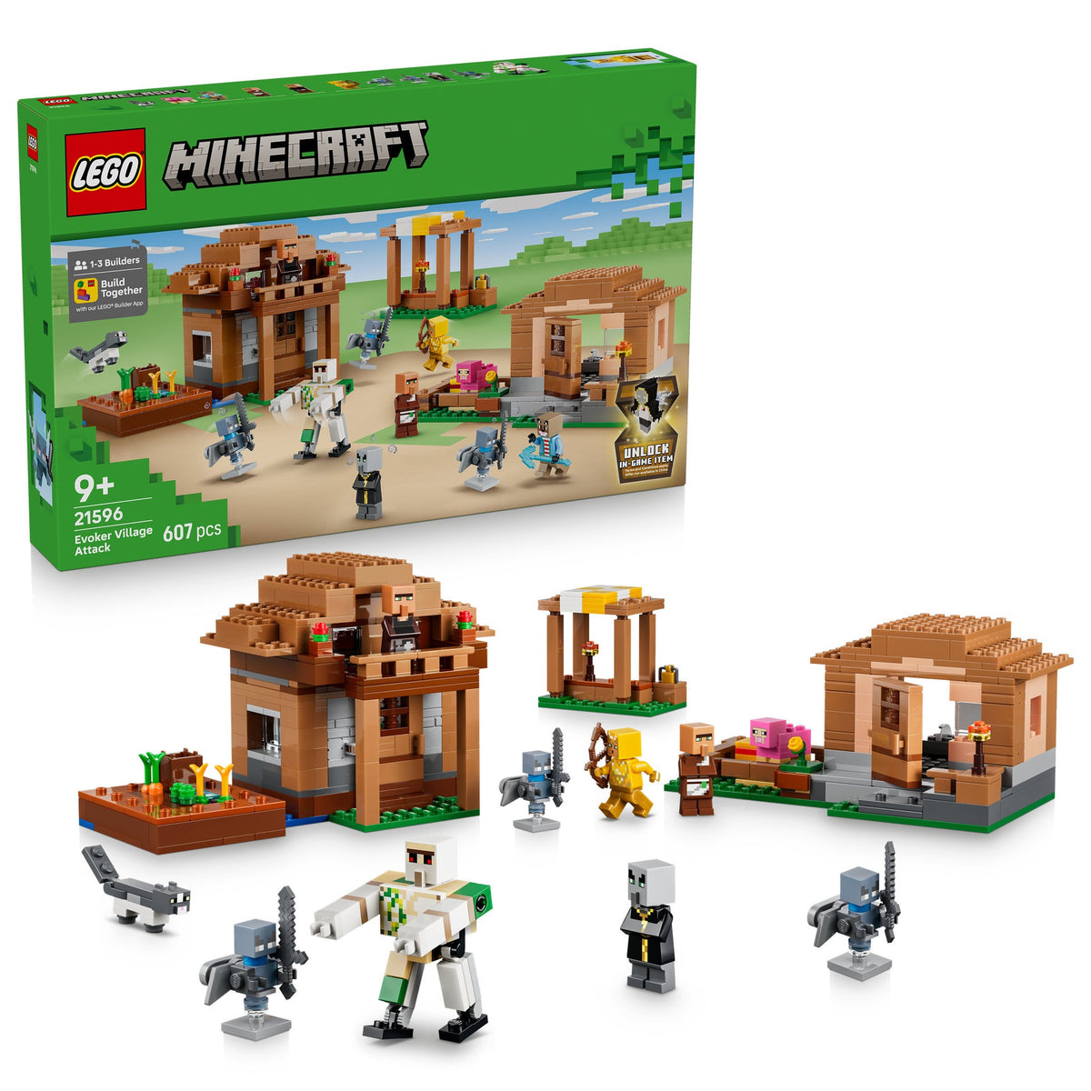 ليجو ماينكرافت هجوم قرية إيفوكر 21596 مكعبات التركيب LEGO