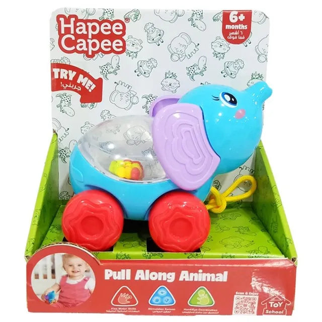 هابي كابي لعبة حيوان الفيل قابل للسحب مواليد تفاعلي Hapee Capee