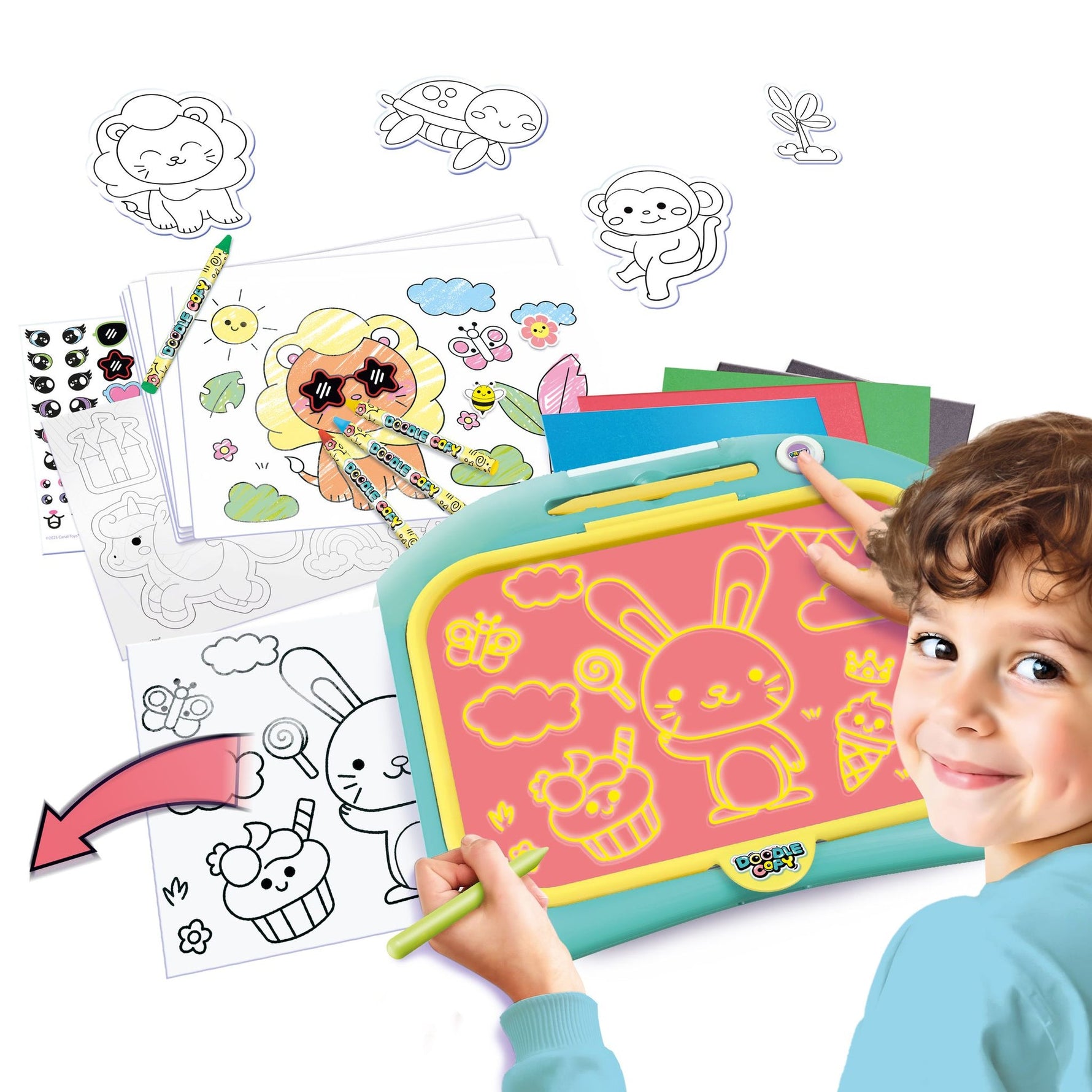 دودل كوبي سبورة وجهاز لوحي للرسم والطباعة رسم و تلوين canal toys