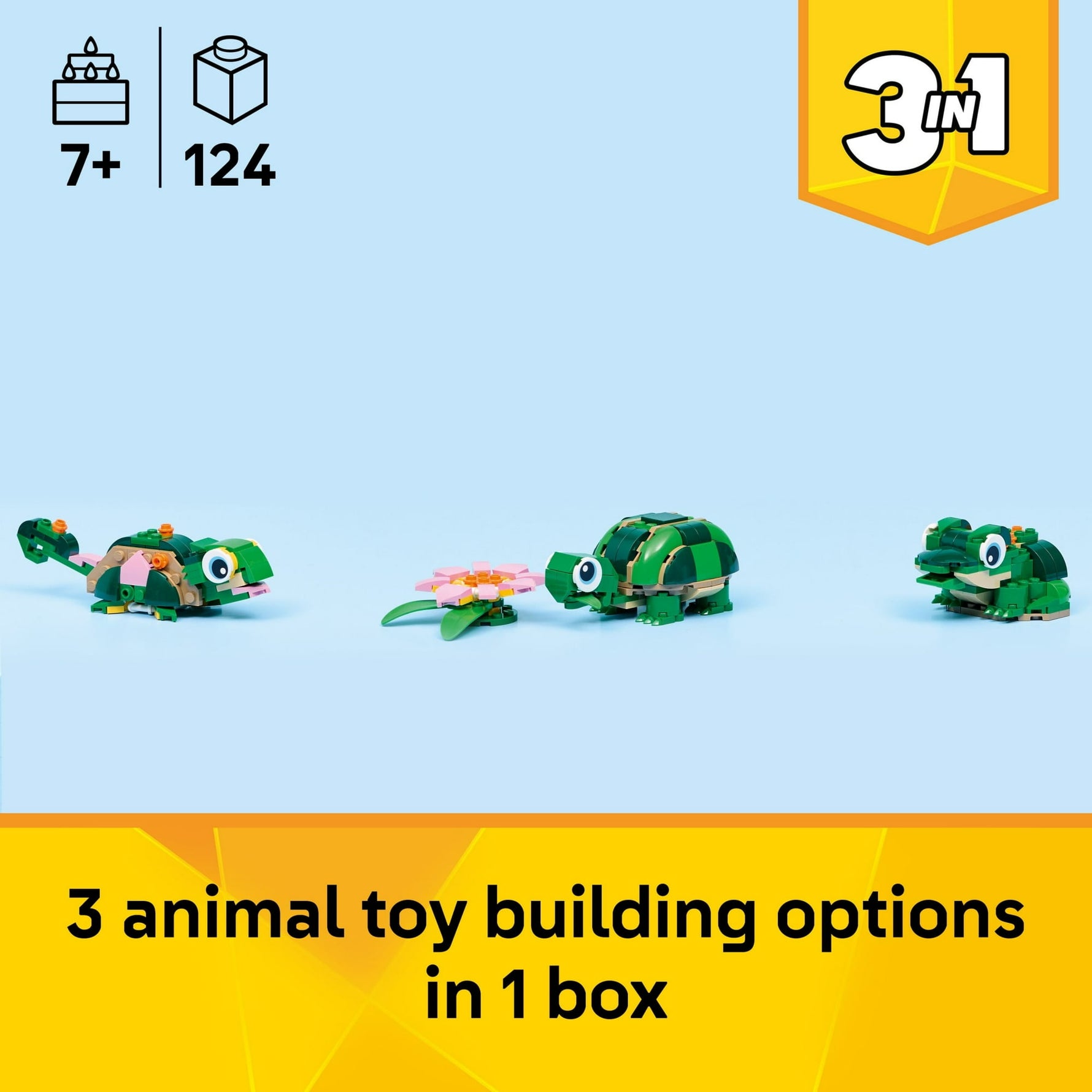 ليجو 31377 كريتور سلحفاة مع زهرة مكعبات التركيب LEGO