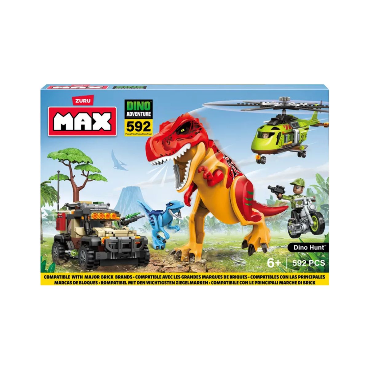 ماكس لعبة صيد الديناصورات 592 قطعة مكعبات التركيب Zuru