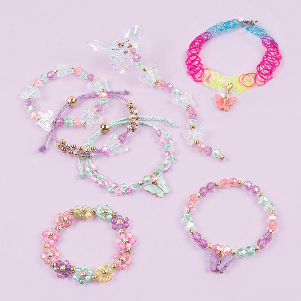 ميك ات ريل طقم مجوهرات بتصميم فراشة الخرز والاكسسوارات Make it Real