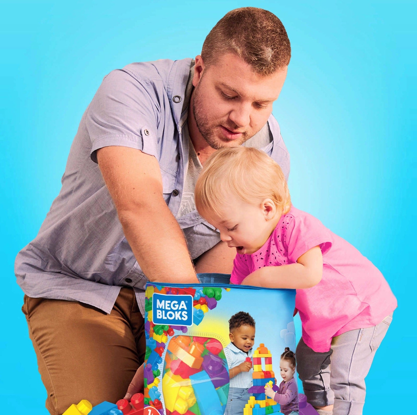 ميجا بلوكس حقيبة تركيب 80 قطعة المكعبات الكبيرة MEGA BLOKS
