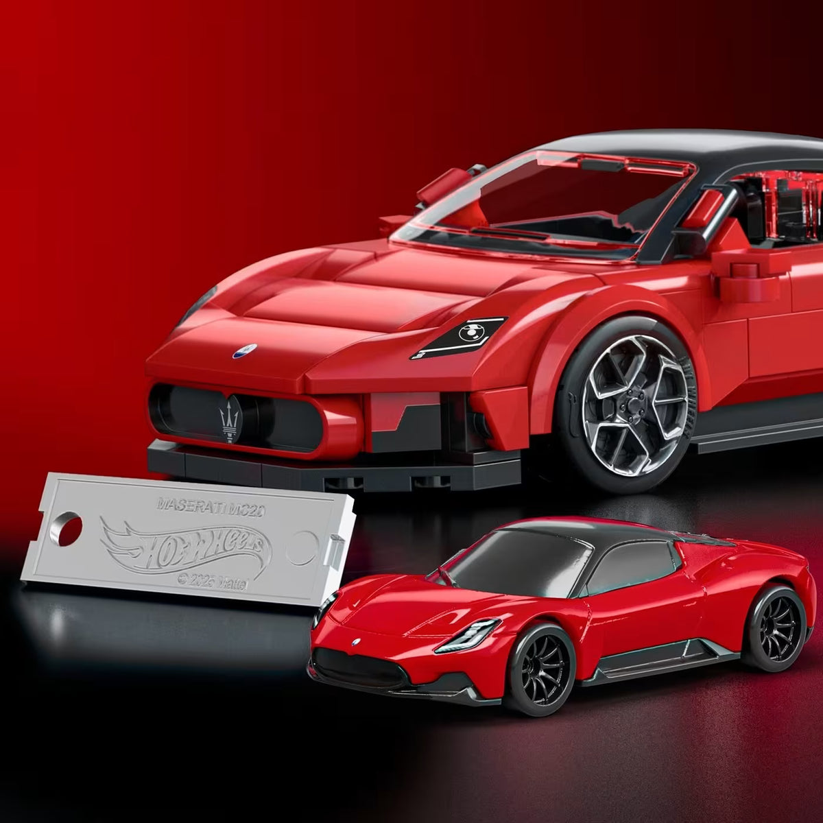 هوت ويلز مجموعة بناء وتركيب سيارة مازيراتي مكعبات التركيب HotWheels