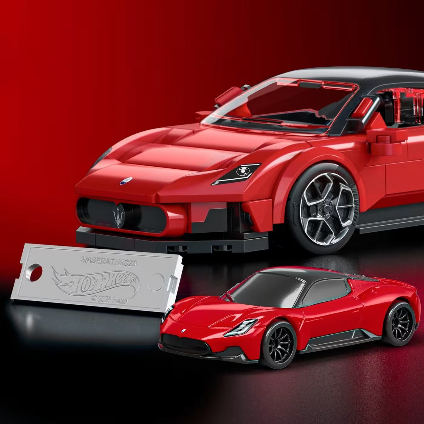 هوت ويلز مجموعة بناء وتركيب سيارة مازيراتي مكعبات التركيب HotWheels