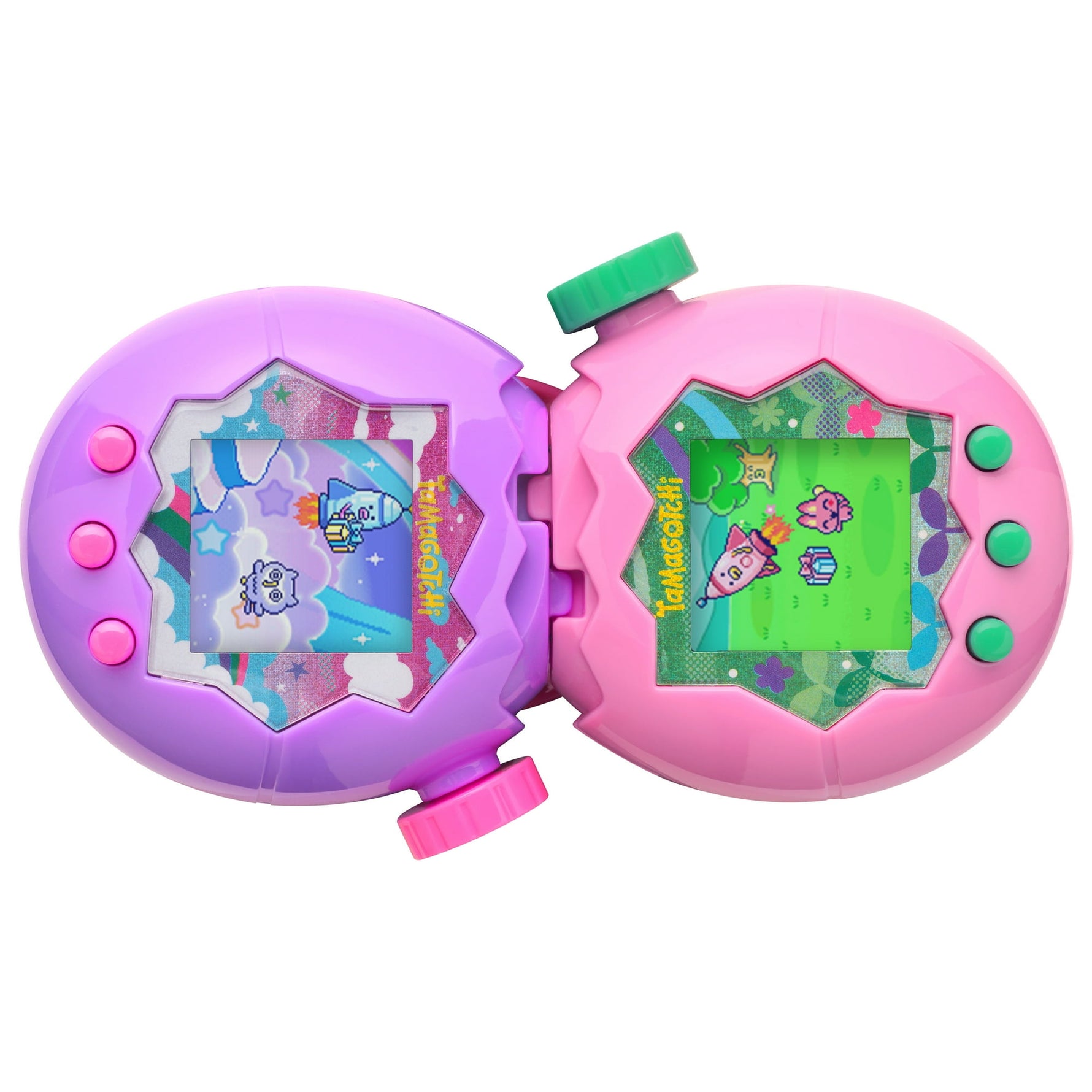 تاماجوتشي حيوان أليف إلكتروني وردي وأرجواني ألعاب الكترونية Tamagotchi