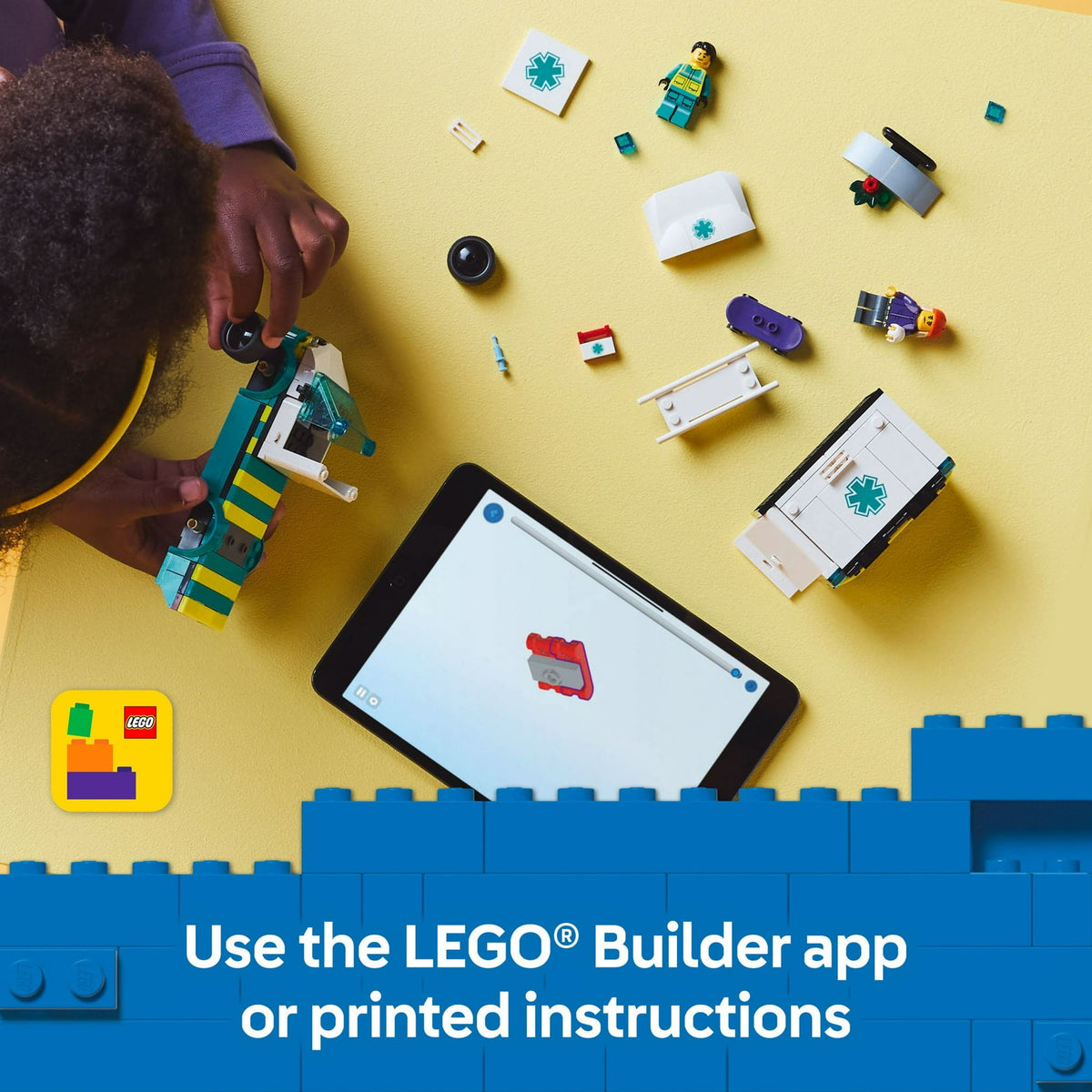 ليجو 60451 سيتي سيارة إسعاف الطوارئ مكعبات التركيب LEGO