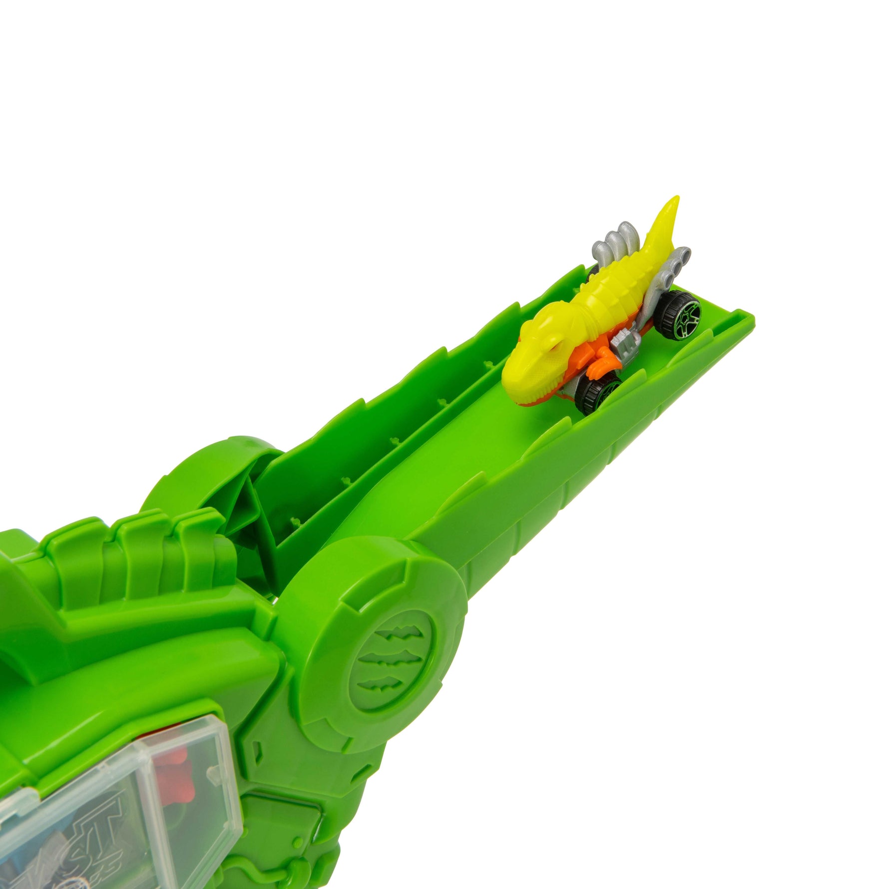 تيمسترز لعبة مركبة الديناصور المدمرة خضراء ناقلة سيارات Teamsterz