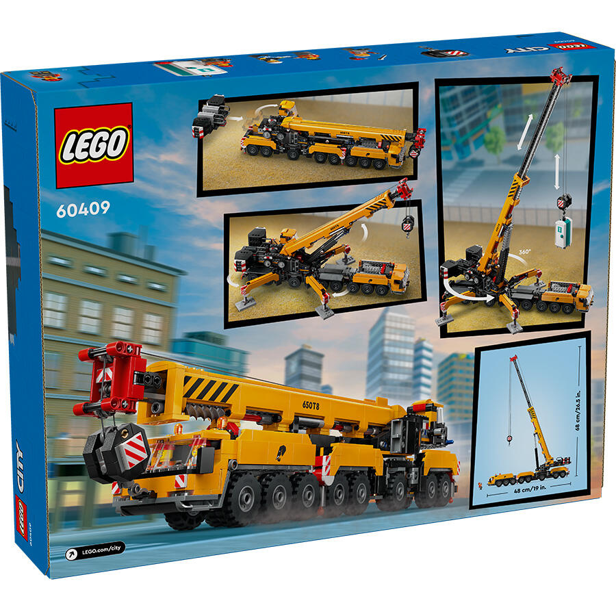ليجو سيتي رافعة بناء متحركة بلون أصفر مكعبات التركيب LEGO