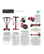 تايني ويل سكوتر أسود 3 كفرات قابل للطي سكوتر 3 عجلات Tiny Wheel