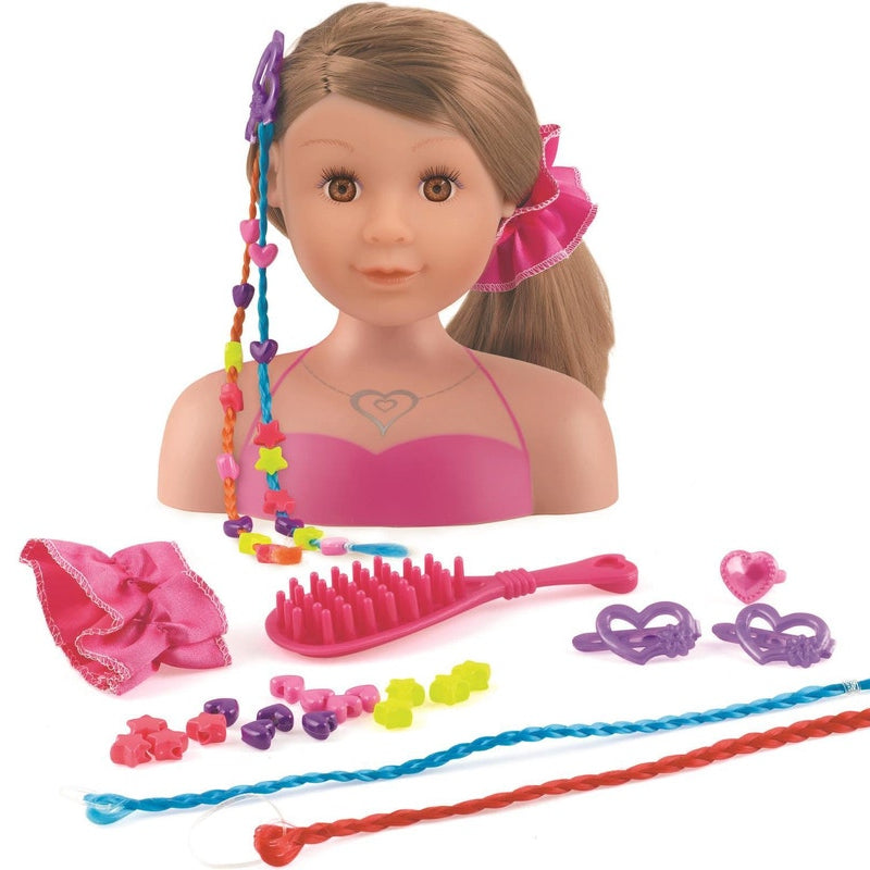 دولز وورلد تصفيف شعر الراس باللون البني دمية مع اكسسوارات Dolls World