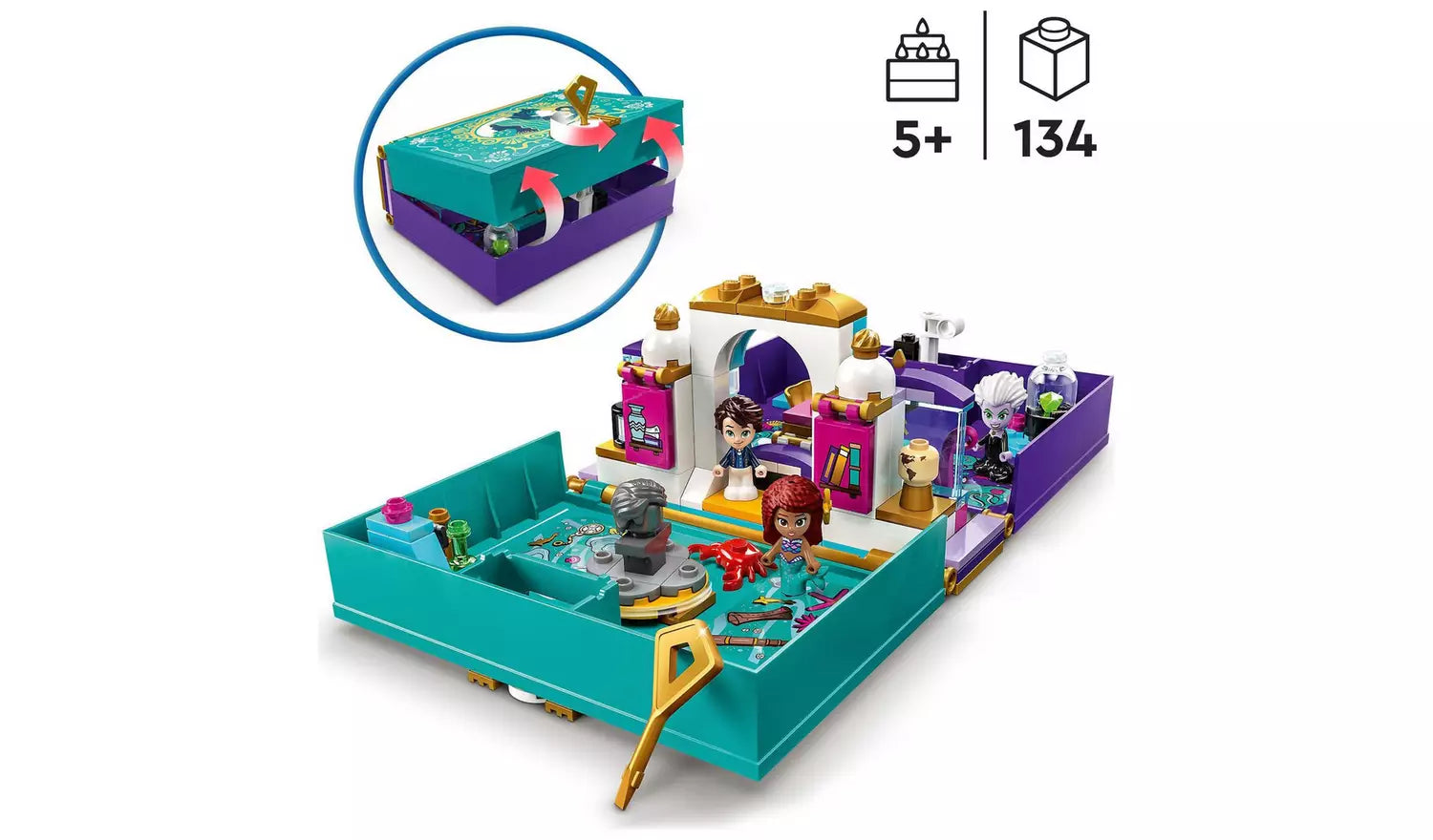 ليجو ديزني كتاب ذا ليتل ميرميد ستوري مكعبات التركيب LEGO