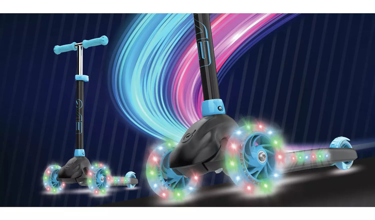 ايفو سكوتر ازرق 3 عجلات مضيئة سكوتر 3 عجلات EVO