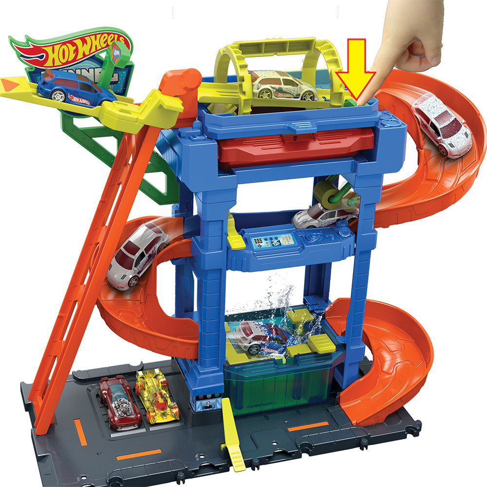 هوت ويلز لعب غسيل السيارات مركبات مع مسار HotWheels