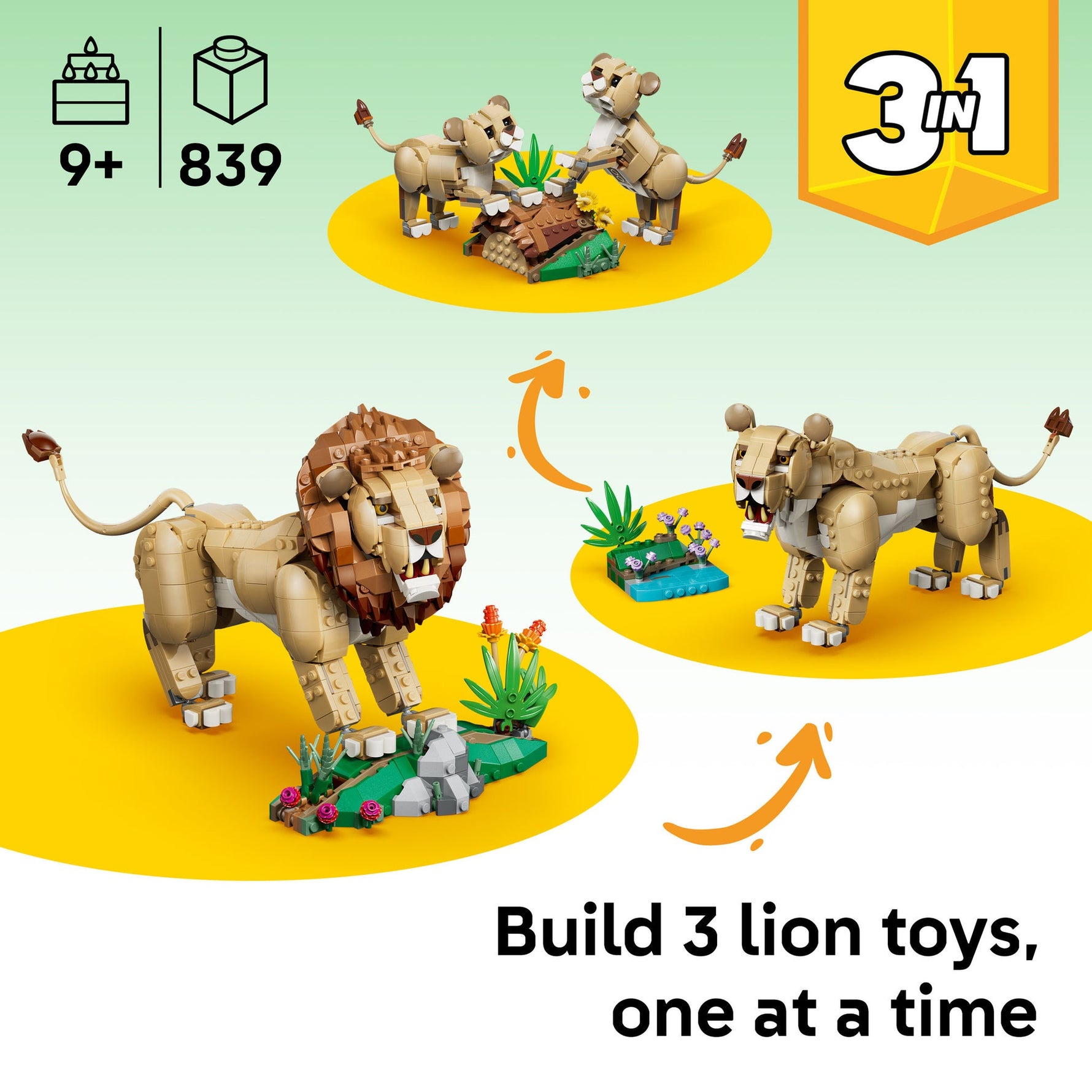 لي[و كريتور 3 في 1 الحيوانات البرية 31386 مكعبات التركيب LEGO