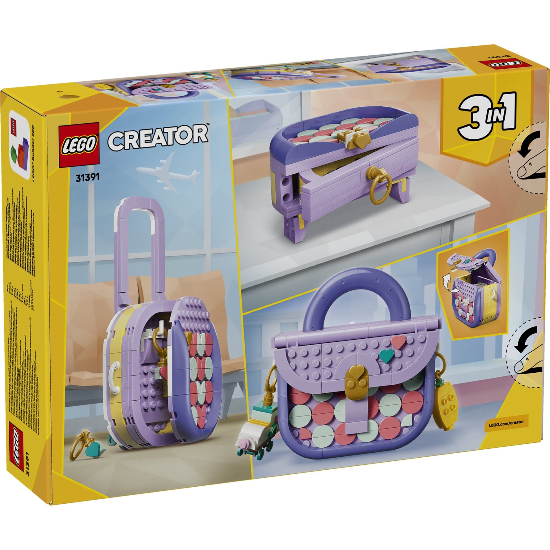 ليجو كريتور 3 في 1 حقيبة مع مساحة تخزين 31391 مكعبات التركيب LEGO