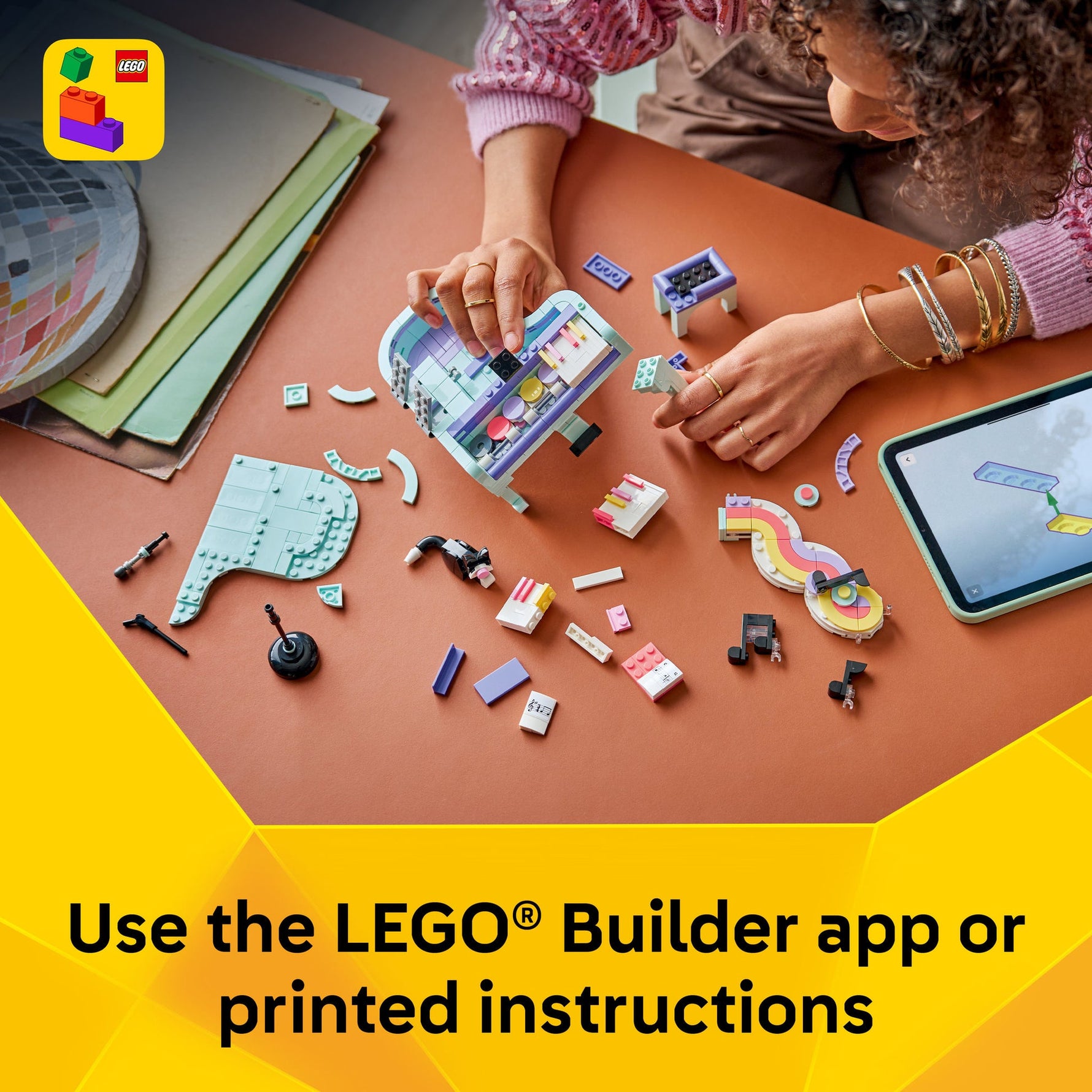 ليجو كريتور 3 في 1 بيانو مع قطة 31392 مكعبات التركيب LEGO