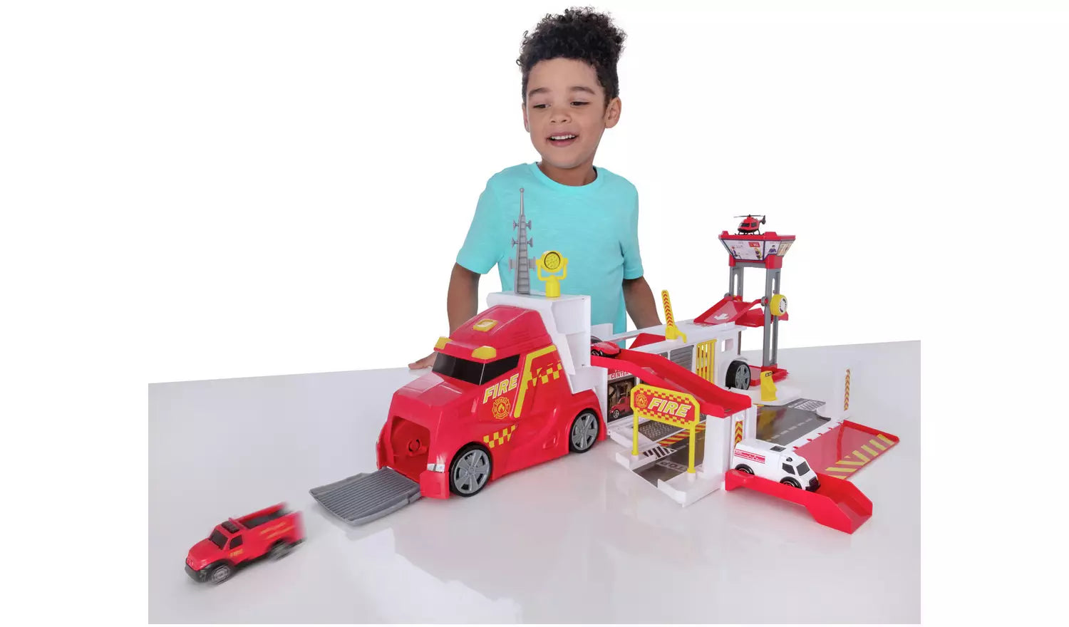 تيمسترز لعبة شاحنة إطفاء مع 5 سيارات المركبات المتنوعه Teamsterz