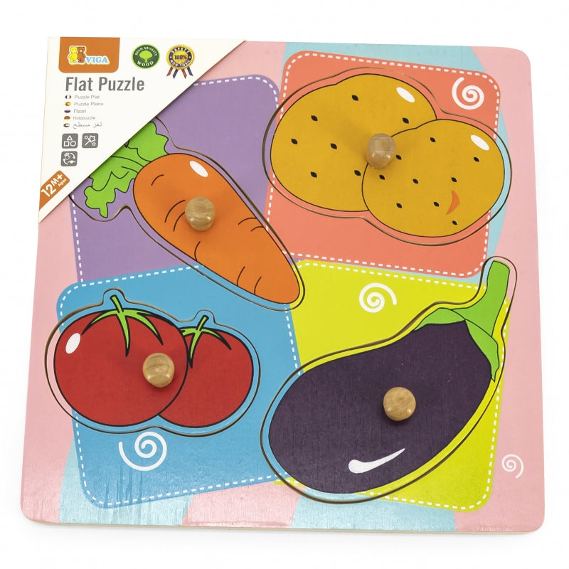 فيجا بزل خشبي مع مقبض بتصميم خضروات العاب البزل VIGA