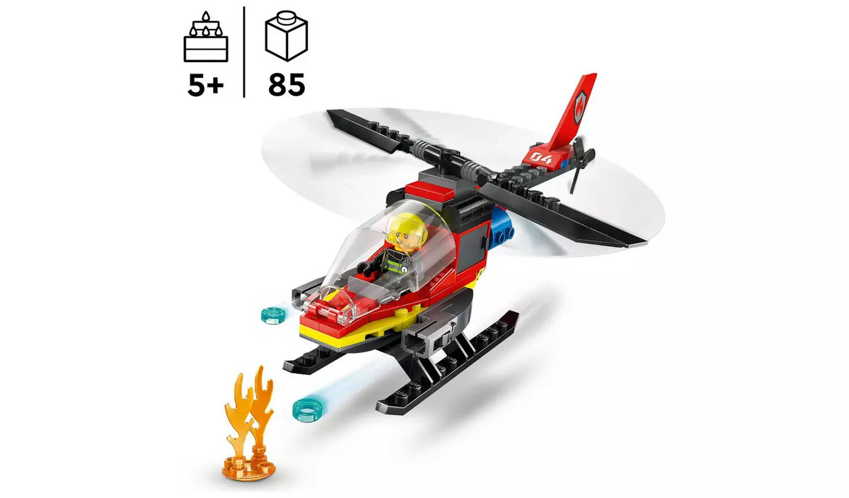 ليجو مكعبات بناء هليكوبتر الإطفاء مكعبات التركيب LEGO