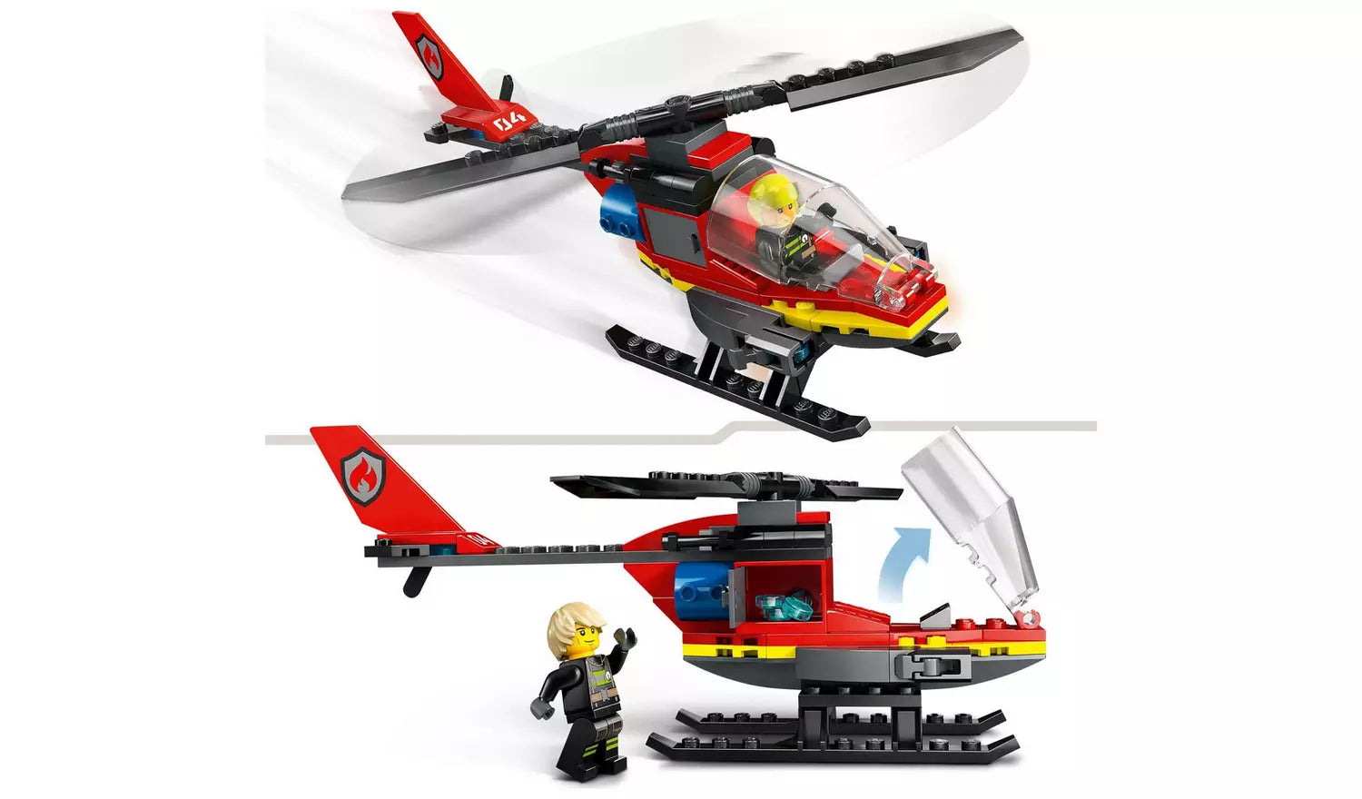 ليجو مكعبات بناء هليكوبتر الإطفاء مكعبات التركيب LEGO