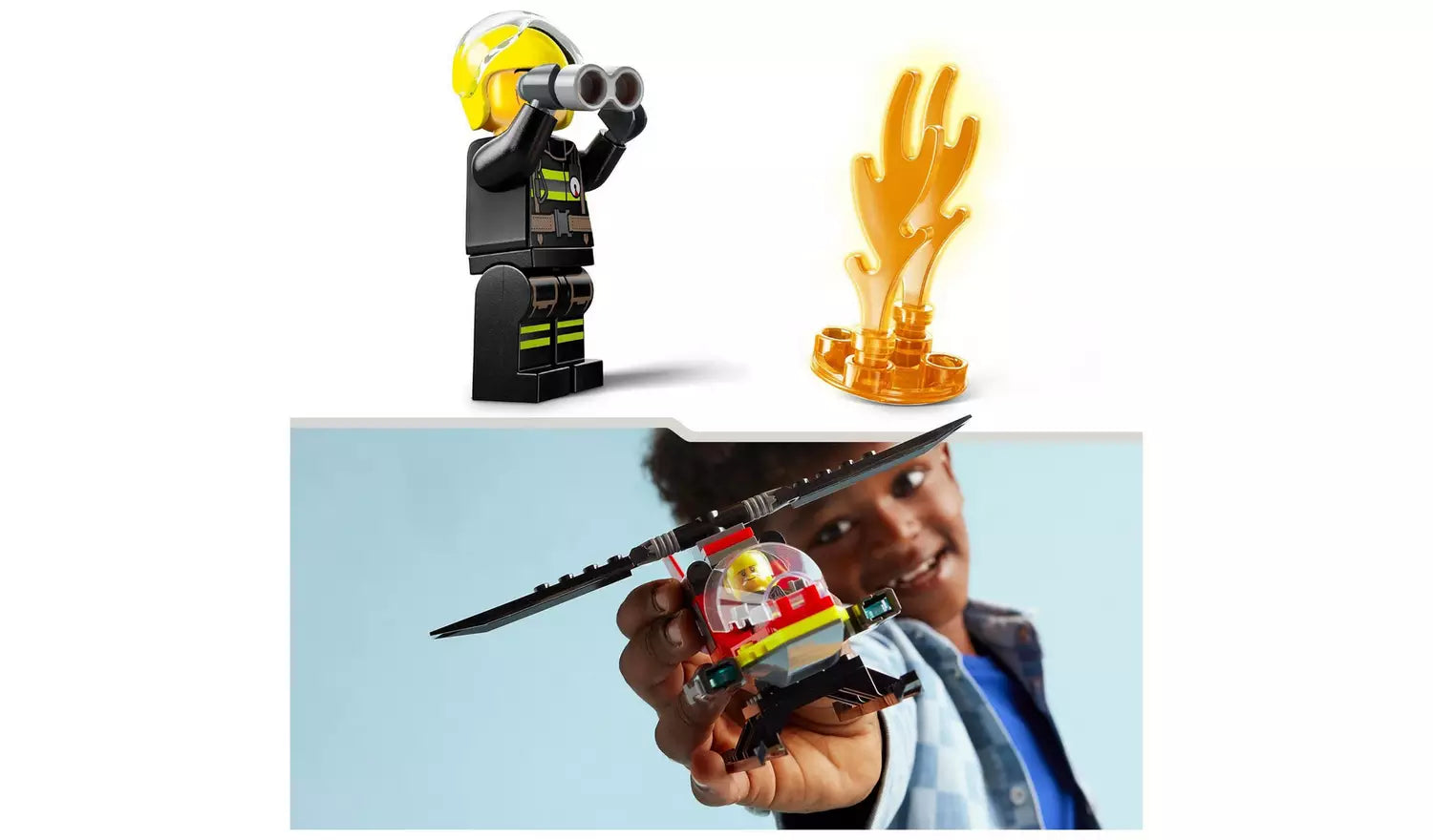 ليجو مكعبات بناء هليكوبتر الإطفاء مكعبات التركيب LEGO