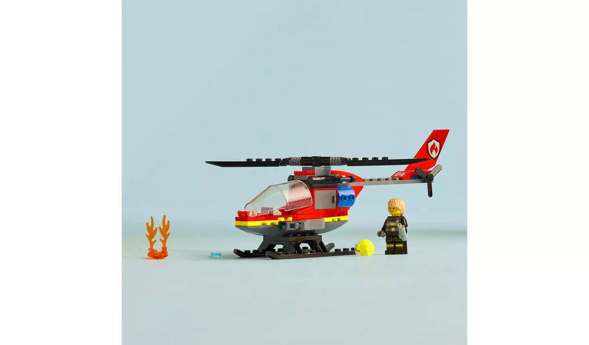 ليجو مكعبات بناء هليكوبتر الإطفاء مكعبات التركيب LEGO