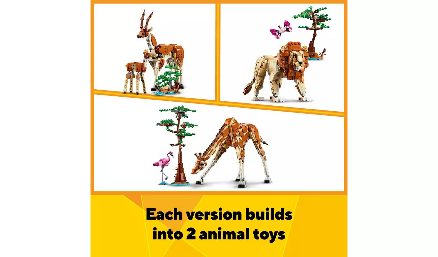 ليجو كريتور مكعبات بناء 3 في 1 بتصميم حيوانات السفاري البرية مكعبات التركيب LEGO