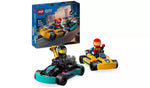 ليجو مكعبات مركبات الكارت وسائقي السباق مكعبات التركيب LEGO