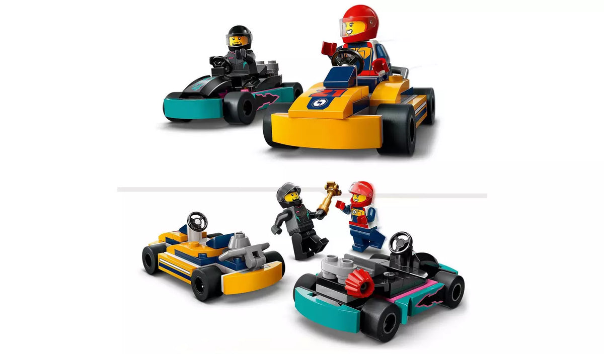 ليجو مكعبات مركبات الكارت وسائقي السباق مكعبات التركيب LEGO