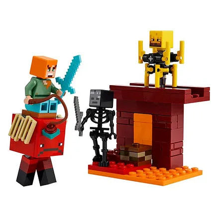 ليجو 21266 ماين كرافت معركة حمم العالم السفلي مكعبات التركيب LEGO
