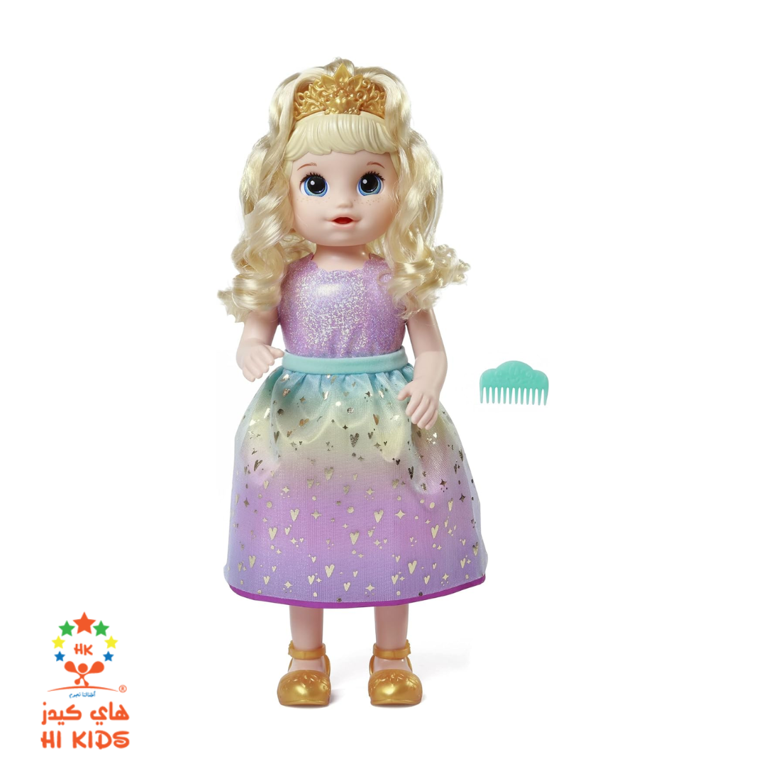 بيبي الايف الأميرة إيلي تكبر دمية طفل تفاعلية مع إكسسوارات دمى المواليد Baby Alive