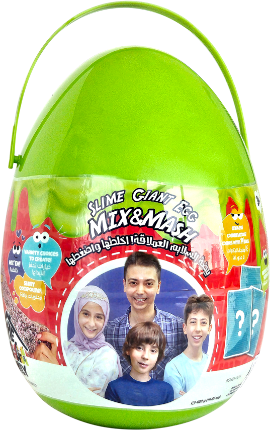 عائله مشيع لعبة بيضة مفاجأة السلايم العملاعقة سلايم The Moshaya Family