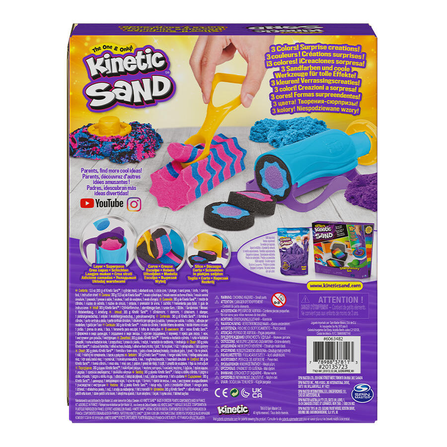 كينتيك ساند الرمل الاسود والبينك والازرق مع 7 ادوات الرمل الحركي تشكيل الرمل Kinetic SAND