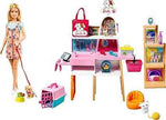 باربي دمية ومتجر مع 4 حيوانات اليفة وملحقات دمية مع اكسسوارات Barbie