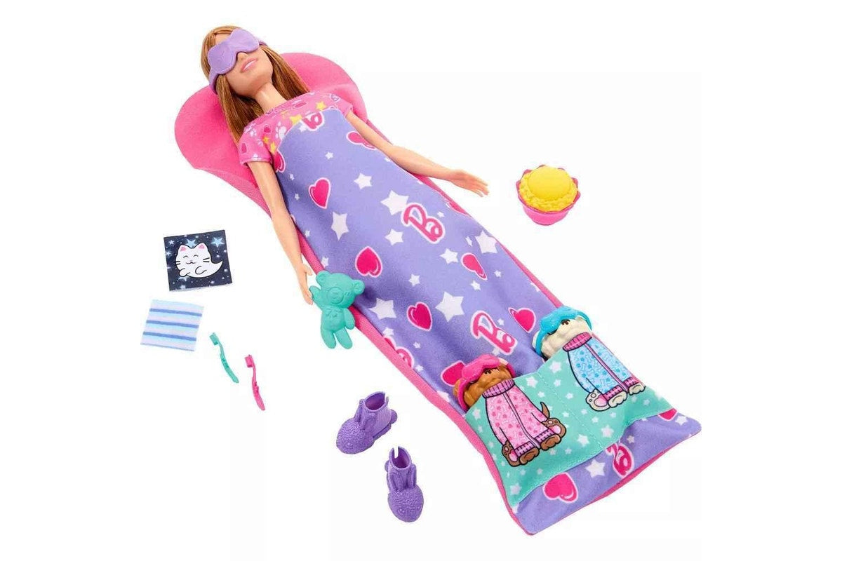 باربي دمية حفلة نوم مع جرو اكسسوارت الدمى Barbie
