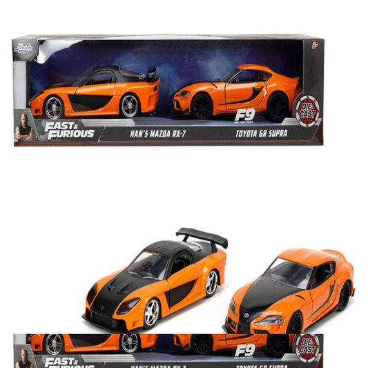 Fast and Furious 1:32 Mazda RX-7 and Toyota GR Supra