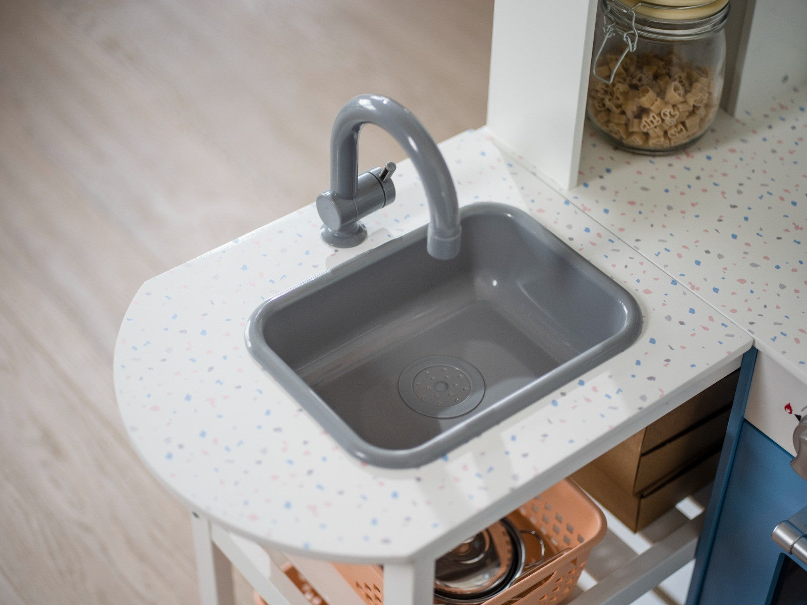 بلام مطبخ زاوية خشبي مع ثلاجة ألعاب المطابخ Plum