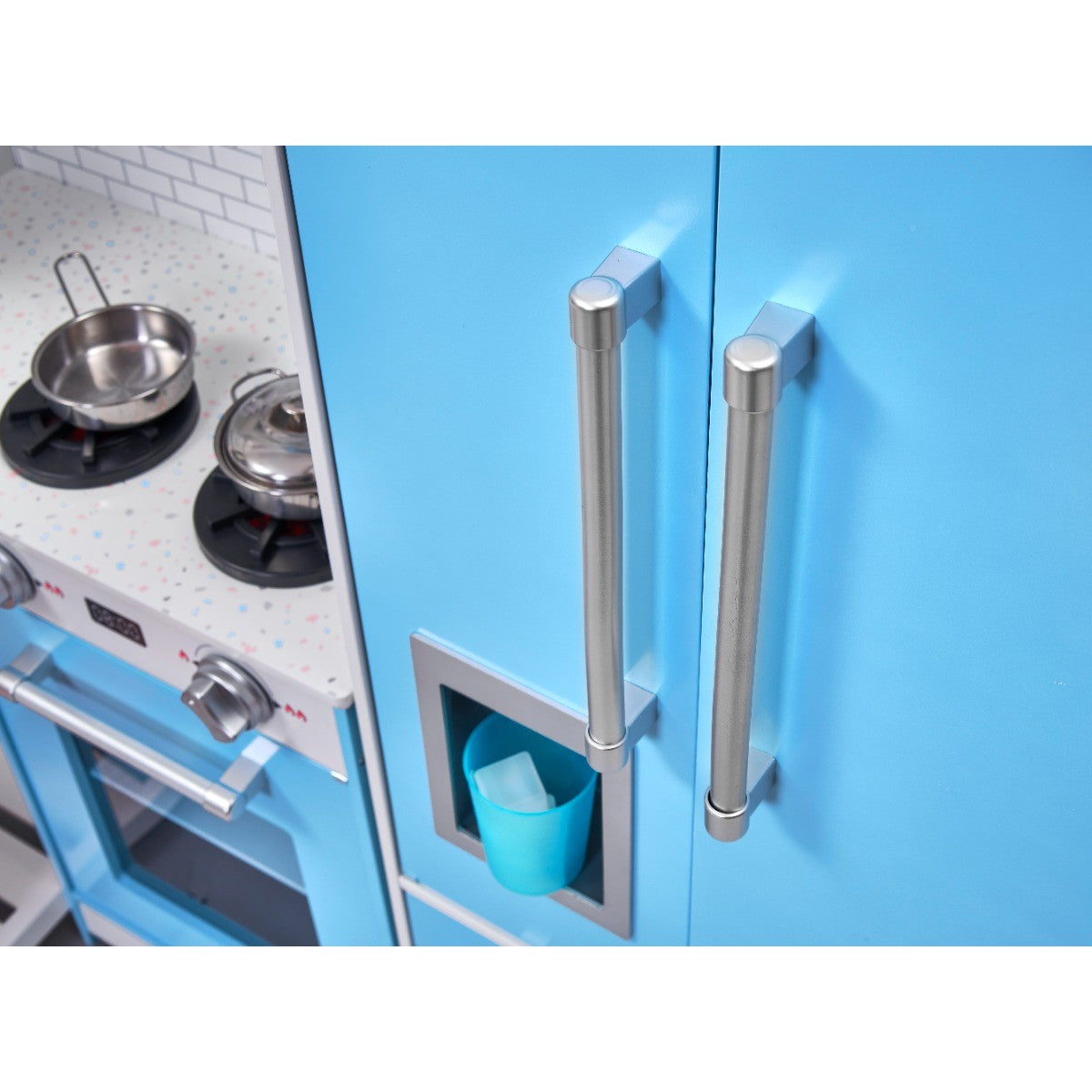 بلام مطبخ زاوية خشبي مع ثلاجة ألعاب المطابخ Plum