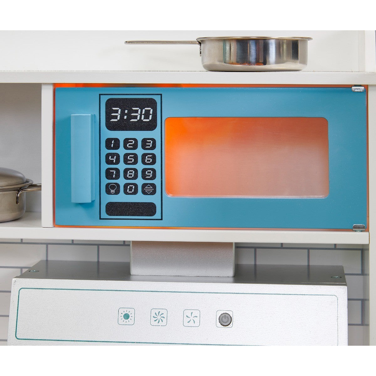 بلام مطبخ زاوية خشبي مع ثلاجة ألعاب المطابخ Plum