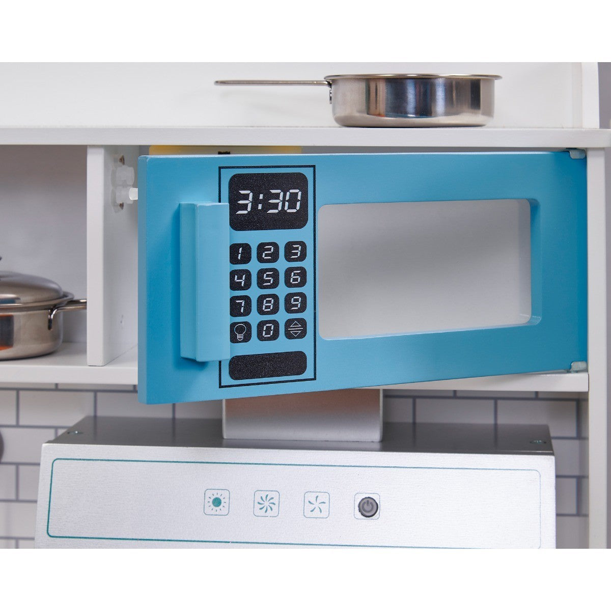 بلام مطبخ زاوية خشبي مع ثلاجة ألعاب المطابخ Plum