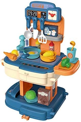 حقيبة مدرسة ادوات المطبخ ازرق 34 قطعة 2 في 1 ألعاب المطابخ LOCAL